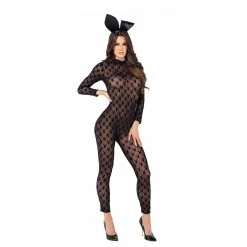 Playboy Sheer Bunny Bodysuit - 2pcs Set