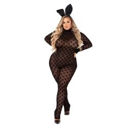 Playboy Sheer Bunny Bodysuit - 2pcs Set 8 Playboy Sheer Bunny Bodysuit - 2pcs Set -Playboy Clothing playboy sheer bunny bodysuit front q