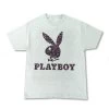 Playboy Rabbit Head Paisley Grey Tee 2 Playboy Rabbit Head Paisley Grey Tee -Playboy Clothing playboy tee 16a 1