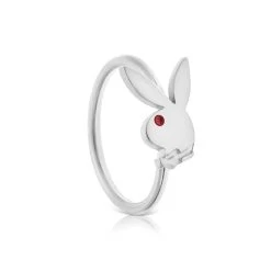 Rabbit Head Nose Ring -Playboy Clothing rabbit head nose ring silver