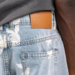 Playboy X Pleasures Scatter Denim Pants -Playboy Clothing scatter denim blue 04 170b7809 cd42 482e ac56 842faaee45fe